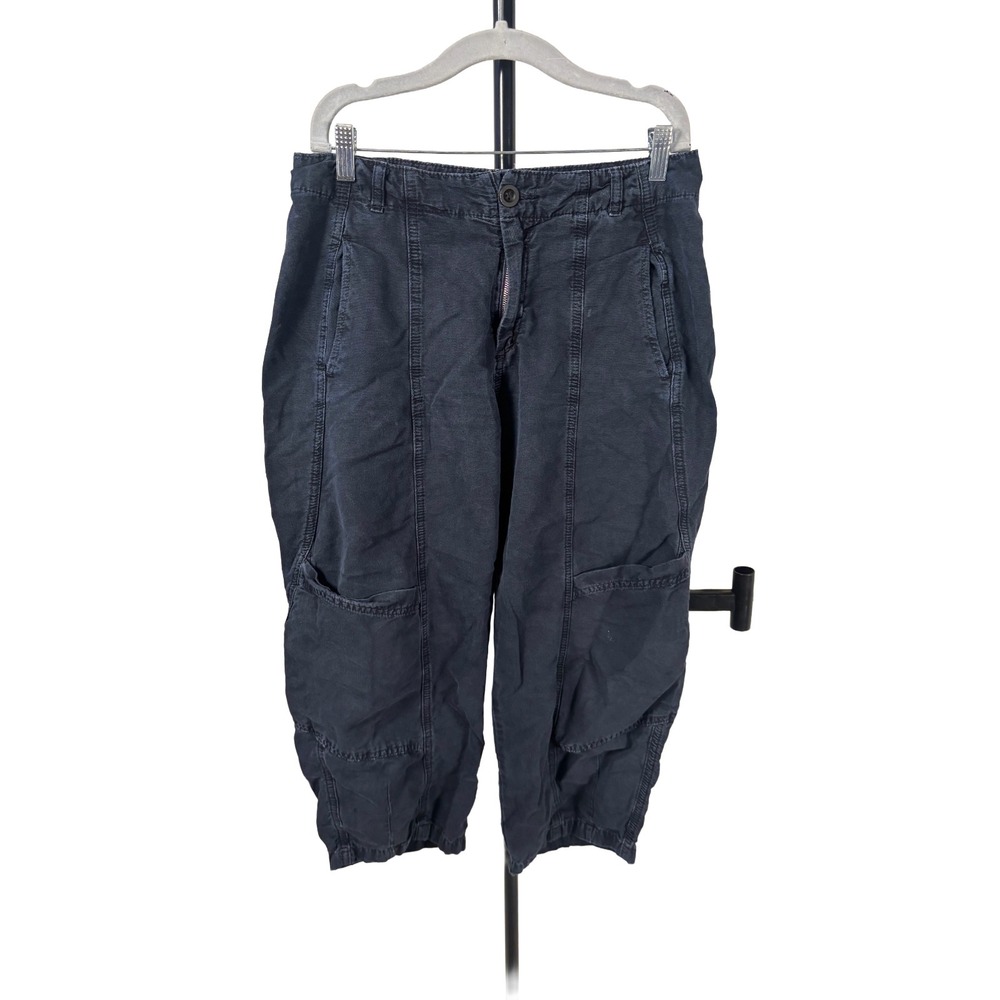 Anthropologie Black Utility Cargo Jogger Pants High Rise Baggy Womens‎ Size 4